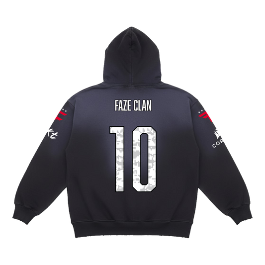 FaZe Esports Distressed Jersey Hoodie ( Black / Potassium Wash)
