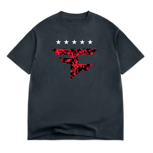 Digi Camo Five Star Tee (Vintage Black)