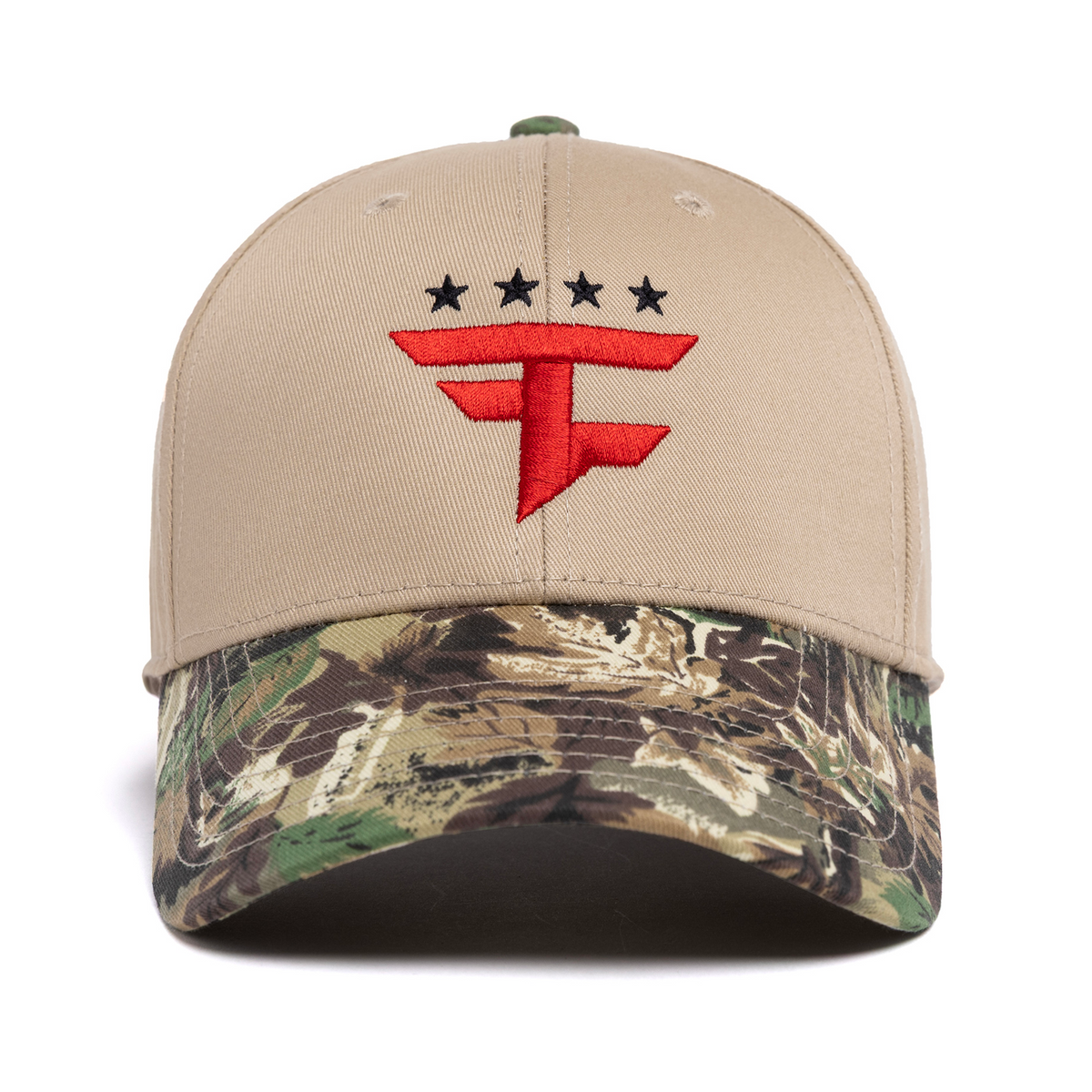 Four Star Curved Brim 6 Panel Hat (Khaki / Camo) – FaZe Pro Shop