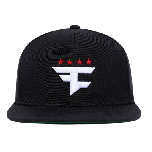 Four Star 3D Snapback Hat (Black)