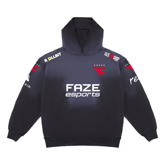FaZe Esports Distressed Jersey Hoodie ( Black / Potassium Wash)
