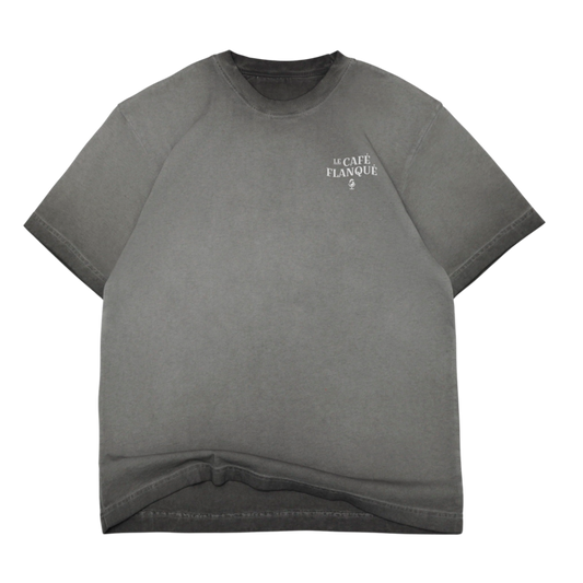 Café Flanqué Tee (Charcoal Oil Wash)